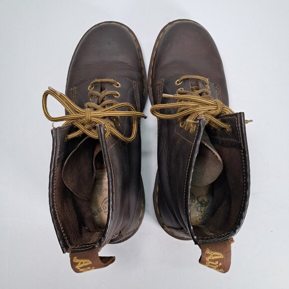 VTG Dr Martens 1460 Boots UK 7, US Men 8 Women 9 Made in England Air Wair Brown - Picture 5 of 16
